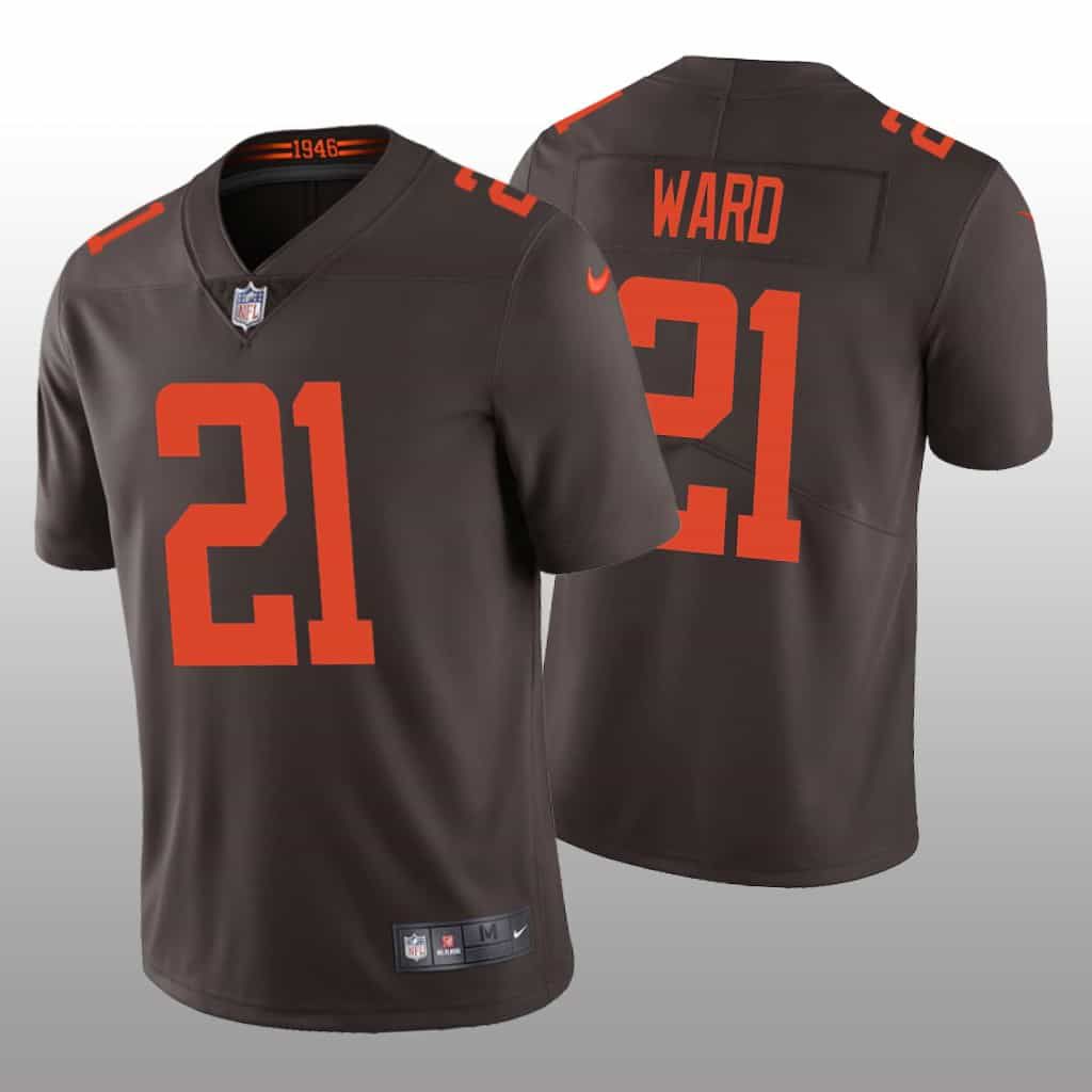 Men Cleveland Browns 21 Denzel Ward Nike Brown Alternate Game NFL Jersey